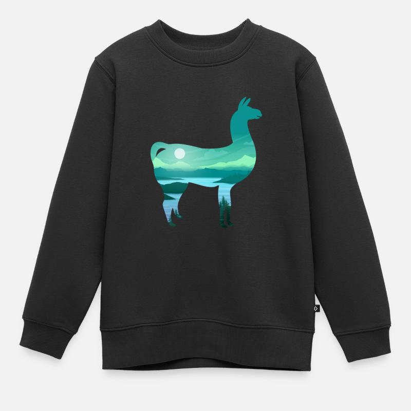 Lama - Sweat Premium enfant bio - noir