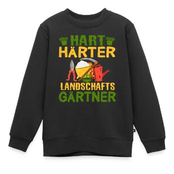 Hart Härter Landschaftsgärtner | Gartenarbeit - Kinder Premium Organic Sweatshirt - Schwarz - Vorne - AI Model Kid Female (0cm)