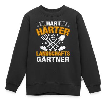 Hart Härter Landschaftsgärtner | Gartenbau - Kinder Premium Organic Sweatshirt - Schwarz - Vorne - AI Model Kid Female (0cm)