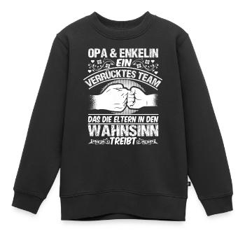 Enkelin & Opa Spruch Geschenk Lustiges - Kinder Premium Organic Sweatshirt - Schwarz - Vorne - AI Model Kid Female (0cm)