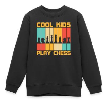 Cool Kids Play Chess Schachbrett Schachspieler - Kinder Premium Organic Sweatshirt - Schwarz - Vorne - AI Model Kid Female (0cm)