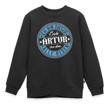 Artur Geschenkidee Geschenk Geburtstag - Kinder Premium Organic Sweatshirt - Schwarz - Vorne - AI Model Kid Female (0cm)