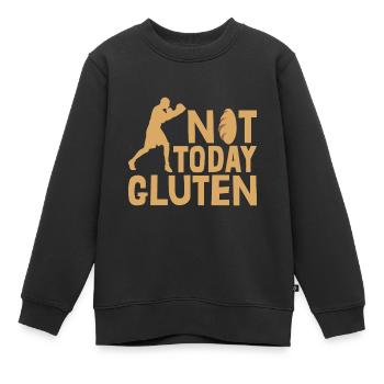 Drôle pas aujourd’hui Gluten pour les amateurs sans gluten - Sweat Premium enfant bio - noir - Devant - AI Model Kid Female (0cm)