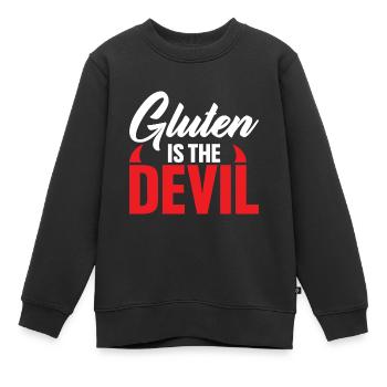 Funny Gluten est le diable pour les amateurs sans gluten - Sweat Premium enfant bio - noir - Devant - AI Model Kid Female (0cm)