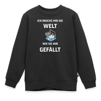3D Druck Printing CAD PLA Filament 3d drucken - Kinder Premium Organic Sweatshirt - Schwarz - Vorne - AI Model Kid Female (0cm)