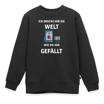 3D Druck Printing CAD PLA Filament 3d drucken - Kinder Premium Organic Sweatshirt - Schwarz - Vorne - AI Model Kid Female (0cm)