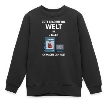 3D Druck Printing CAD PLA Filament 3d drucken - Kinder Premium Organic Sweatshirt - Schwarz - Vorne - AI Model Kid Female (0cm)