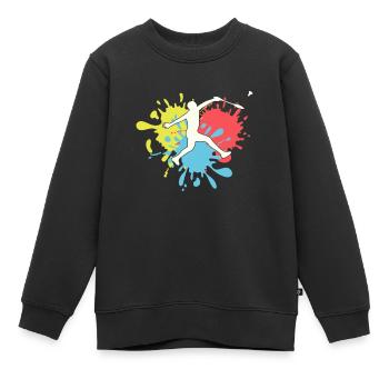 Badminton - Sweat Premium enfant bio - noir - Devant - AI Model Kid Female (0cm)