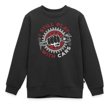 Je joue toujours avec des voitures - PS lovers - Sweat Premium enfant bio - noir - Devant - AI Model Kid Female (0cm)