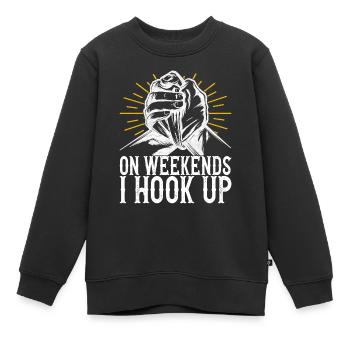 Bras de fer Bras de fer - Sweat Premium enfant bio - noir - Devant - AI Model Kid Female (0cm)