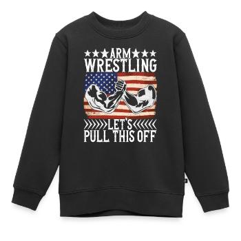 Bras de fer Bras de fer - Sweat Premium enfant bio - noir - Devant - AI Model Kid Female (0cm)