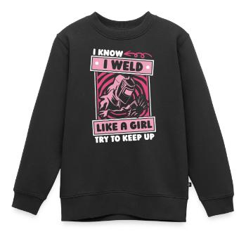 Serrurier Soudeur - Sweat Premium enfant bio - noir - Devant - AI Model Kid Female (0cm)