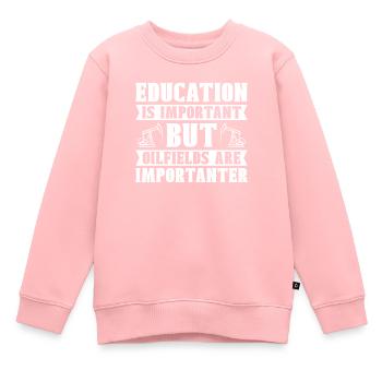 Ölfeld Bohrinsel Sarkastisch - Kinder Premium Organic Sweatshirt - Rosa - Vorne - AI Model Kid Female (0cm)
