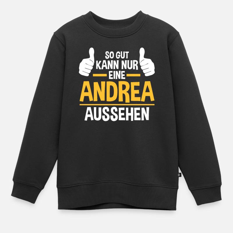 Andrea - Kinder Premium Organic Sweatshirt - Schwarz