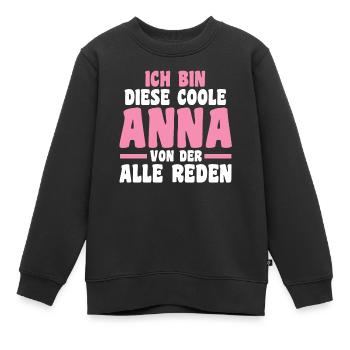 Anna - Kinder Premium Organic Sweatshirt - Schwarz - Vorne - AI Model Kid Female (0cm)