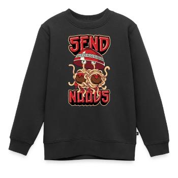 Fliegendes Spaghettimonster Pastafarian Pastafari - Kinder Premium Organic Sweatshirt - Schwarz - Vorne - AI Model Kid Female (0cm)