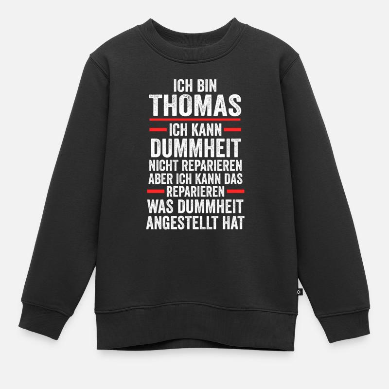 Thomas - Kinder Premium Organic Sweatshirt - Schwarz