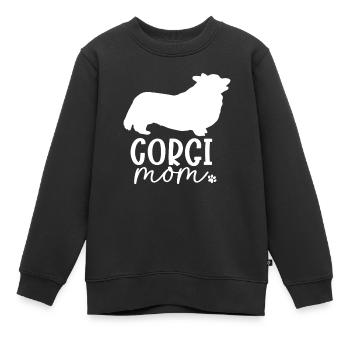 Corgi gallois - Sweat Premium enfant bio - noir - Devant - AI Model Kid Female (0cm)
