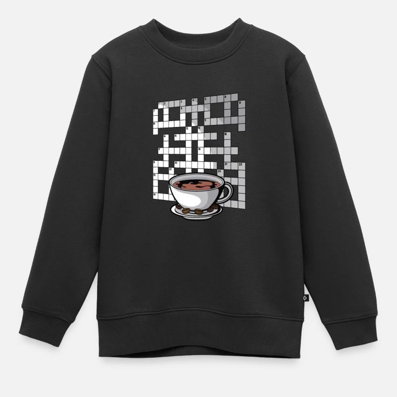 Résoudre des mots croisés - Sweat Premium enfant bio - noir