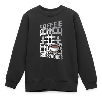 Résoudre des mots croisés - Sweat Premium enfant bio - noir - Devant - AI Model Kid Female (0cm)