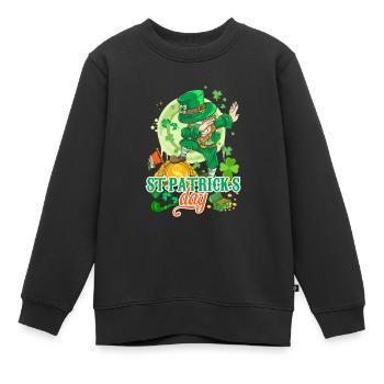 St Paddys St Patricksday St Patrick Day - Kinder Premium Organic Sweatshirt - Schwarz - Vorne - AI Model Kid Female (0cm)