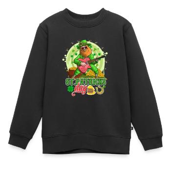 St Paddys St Patricksday St Patrick Day - Kinder Premium Organic Sweatshirt - Schwarz - Vorne - AI Model Kid Female (0cm)