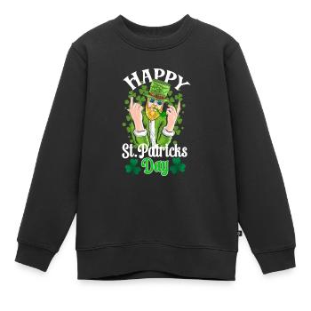 St Paddy’s St Patricksday St Patrick Day - Sweat Premium enfant bio - noir - Devant - AI Model Kid Female (0cm)