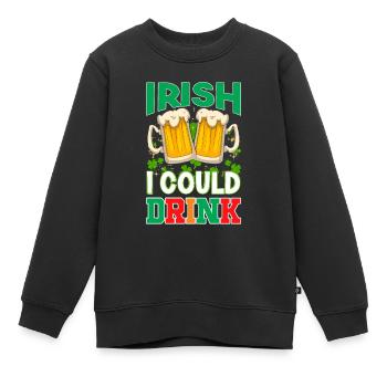 St Paddy’s St Patricksday St Patrick Day - Sweat Premium enfant bio - noir - Devant - AI Model Kid Female (0cm)