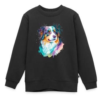 Maître maîtresse des chiens de berger australiens - Sweat Premium enfant bio - noir - Devant - AI Model Kid Female (0cm)