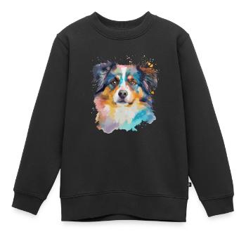 Maître maîtresse des chiens de berger australiens - Sweat Premium enfant bio - noir - Devant - AI Model Kid Female (0cm)