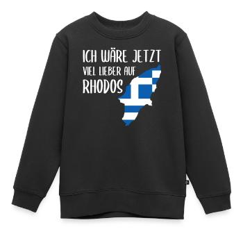 Rhodos Insel Lustiger Spruch Urlaub Geschenk - Kinder Premium Organic Sweatshirt - Schwarz - Vorne - AI Model Kid Female (0cm)