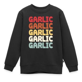 Knoblauch - Kinder Premium Organic Sweatshirt - Schwarz - Vorne - AI Model Kid Female (0cm)