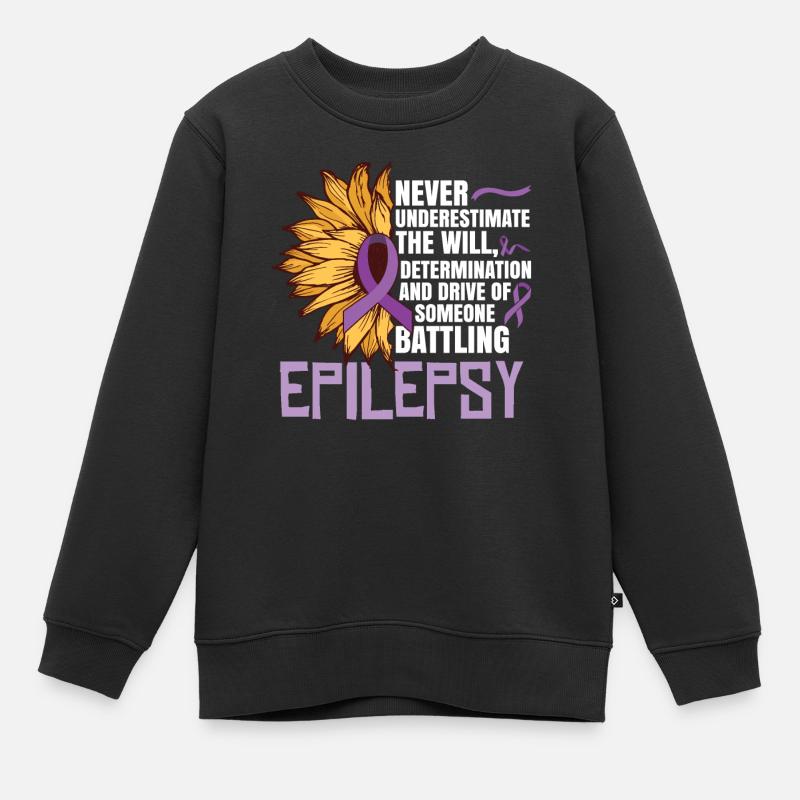Epilepsiekriegerinnen Bewusstseinsmonat - Kinder Premium Organic Sweatshirt - Schwarz
