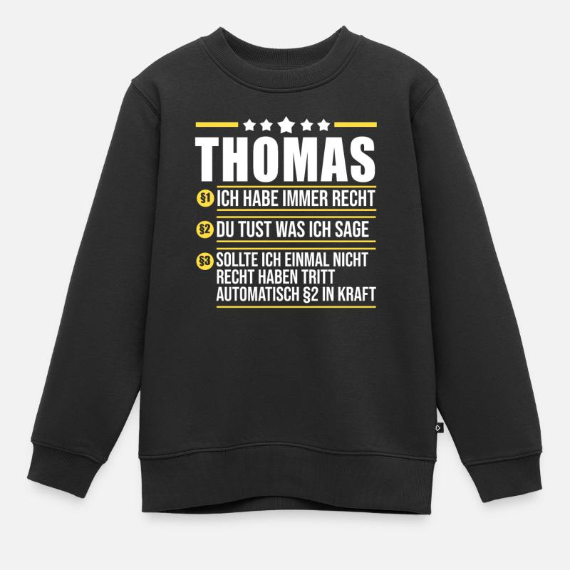 Thomas - Kinder Premium Organic Sweatshirt - Schwarz