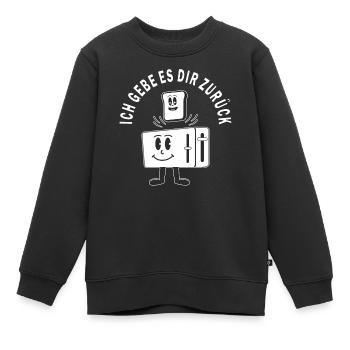 TOASTER ICH GEBE ES DIR ZURÜCK - Kinder Premium Organic Sweatshirt - Schwarz - Vorne - AI Model Kid Female (0cm)
