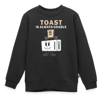 LE PAIN GRILLÉ EST TOUJOURS UTILISABLE - Sweat Premium enfant bio - noir - Devant - AI Model Kid Female (0cm)