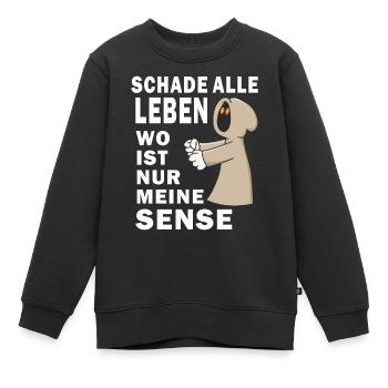SENSENMANN WO IST MEINE SENSE - Kinder Premium Organic Sweatshirt - Schwarz - Vorne - AI Model Kid Female (0cm)