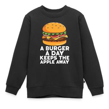 Hamburger - Sweat Premium enfant bio - noir - Devant - AI Model Kid Female (0cm)