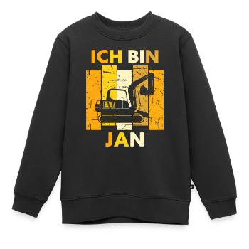 Jan Geschenk Name Namensschild Geburtstag - Kinder Premium Organic Sweatshirt - Schwarz - Vorne - AI Model Kid Female (0cm)