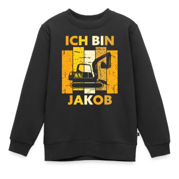 Jakob Geschenk Name Namensschild Geburtstag - Kinder Premium Organic Sweatshirt - Schwarz - Vorne - AI Model Kid Female (0cm)