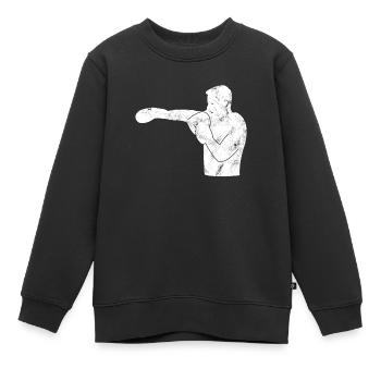 Boxer Silhouette - Kinder Premium Organic Sweatshirt - Schwarz - Vorne - AI Model Kid Female (0cm)