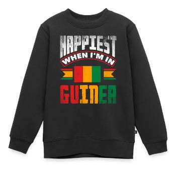 Guinea Guinea Guinea Flagge am glücklichsten, wenn ich in bin - Kinder Premium Organic Sweatshirt - Schwarz - Vorne - AI Model Kid Female (0cm)