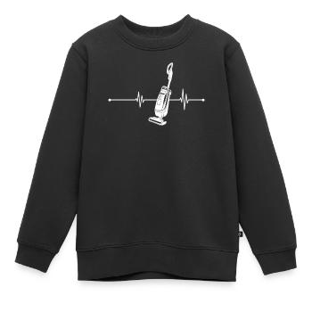 Staubsauger Herzschlag - Kinder Premium Organic Sweatshirt - Schwarz - Vorne - AI Model Kid Female (0cm)