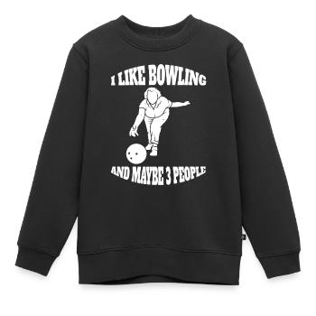 Club de bowling Bowling Bowling Bowling Club de bowling - Sweat Premium enfant bio - noir - Devant - AI Model Kid Female (0cm)