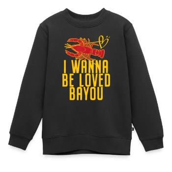Écrevisse Je veux être aimé Bayou Écrevisse Écrevisse - Sweat Premium enfant bio - noir - Devant - AI Model Kid Female (0cm)