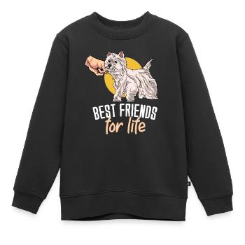 Terrier des Highlands de l’Ouest - Sweat Premium enfant bio - noir - Devant - AI Model Kid Female (0cm)