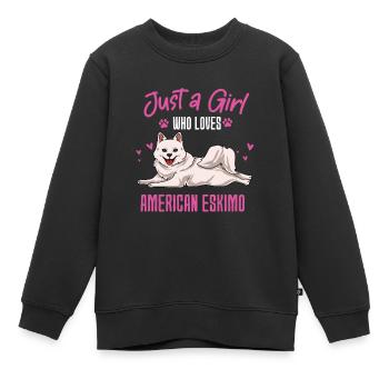 Esquimau d’Amérique - Sweat Premium enfant bio - noir - Devant - AI Model Kid Female (0cm)