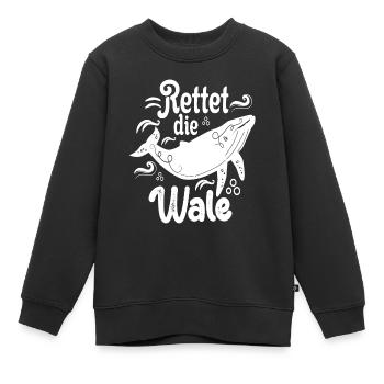 Rettet Die Wale Tierschutz Demonstration - Kinder Premium Organic Sweatshirt - Schwarz - Vorne - AI Model Kid Female (0cm)
