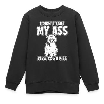 Lama Llama Ironie - Sweat Premium enfant bio - noir - Devant - AI Model Kid Female (0cm)