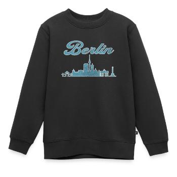 Berlin City Skyline - Kids Premium Organic Sweatshirt - black - Front - AI Model Kid Female (0cm)